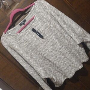 Lulu's Cream and Gray Knit Sweater